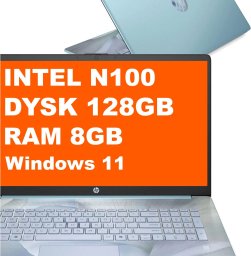 Laptop HP 17-cn3145ds / BK1C4UA / Intel N100 / 8GB / 128GB UFS / Intel UHD / HD+ / Dotyk / Win 11 / Niebieski