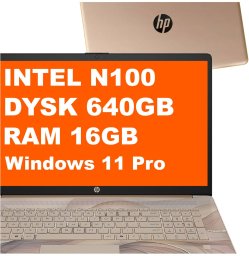 Laptop HP Intel N100 16GB 640GB Intel UHD HD+ Win 11 Pro Chai Latte