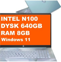 Laptop HP 17-cn3165ds / BS6W6UA / Intel N100 / 8GB / 640GB / Intel UHD / HD+ / Win 11 / Niebieski