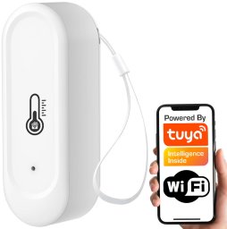 Tuya Czujnik Temperatury i Wilgotności Biały Zewnętrzny IP65 WiFi TUYA