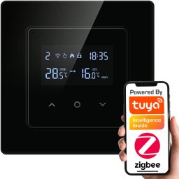 PSmart PSMART Inteligentny Termostat Zwierny Piecyk Bojler 3A Czarny RM ZigBee TUYA