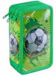 Piórnik Gimboo Piórnik z wyposaż. 3-komorowy Soccer zielony