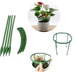 SHOPUJ.PL Stojak uchwyt do podtrzymywania roślin kwiatów zielony 4 szt. Pergola