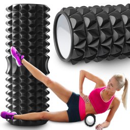 Fizyo Roller do masażu roler wałek z kolcami fitness crossfit twardy czarny