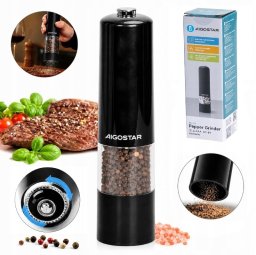Młynek do przypraw Top Gift Elektryczny Do Ziół Soli Pieprzu Regulacja Mielenia Led + Baterie