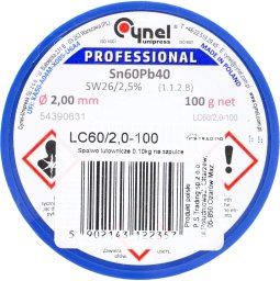 Cynel Szybkozłączki 2.0 mm 100 g (Sn60Pb40 SW26 uniwersalne)