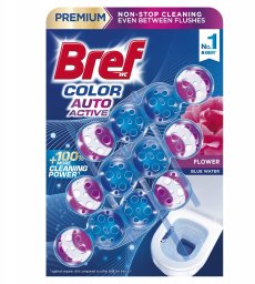 Bref Kulki myjąco-zapachowe do toalet BREF Color Auto Active Flower 3x50g