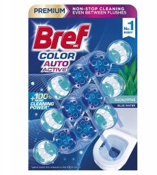 Bref Kulki myjąco-zapachowe do toalet BREF Color Auto Active Eukaliptus 3x50g
