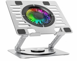 Podstawka chłodząca Wozinsky WDCX-X16-AS CoolBase RGB chłodząca z obrotem 360° pod laptopa i tablet srebrna (5907769387708)
