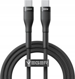 Kabel USB Veger Kabel USB C do USB C VEGER PD 5A 100W 1,5 m CC05 czarny