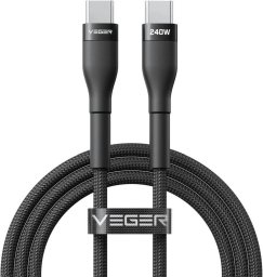 Kabel USB Veger CC03 USB C do USB C PD 5 A 240 W 1.5 m Czarny
