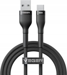 Kabel USB Veger Kabel USB A do Typ C VEGER PD 11V 6A 66W AC04 1,2 m czarny