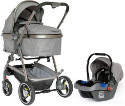 Wózek Vevor Wózek wielofunkcyjny 2w1 lux gondola + fotelik Bauerkraft szary