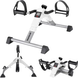 Rower stacjonarny Bauerkraft Rowerek treningowy rower rehabilitacyjny składany rotor 2w1 wyświetlacz LCD biały