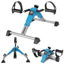 Rower stacjonarny Bauerkraft Rowerek treningowy rower rehabilitacyjny składany rotor 2w1 wyświetlacz LCD niebieski