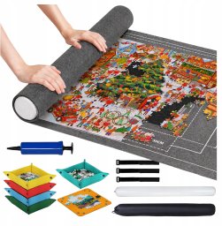 WTM Mata Podkładka Do Układania Puzzli Plansza do 1500 puzzli duży Zestaw Rolka