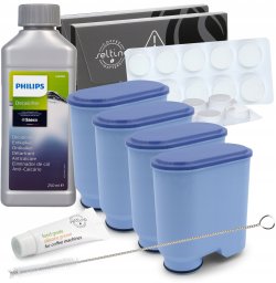 AQUALOGIS 4xFiltr do ekspresu Philips LatteGo 5400 3200 2200 tabletki szczotczka