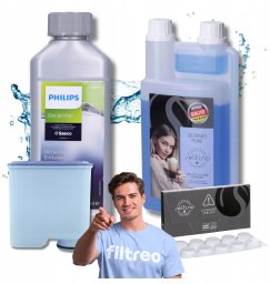 AQUALOGIS 2x Filtr wody do ekspresu PHILIPS Latte Go zestaw tabletki szczotka