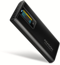 Kieszeń Axagon AXAGON EEM2-SD2B, USB-C 10Gbps externí box s displejem pro M.2 NVMe/SATA SSD, bezšroubkový, černý