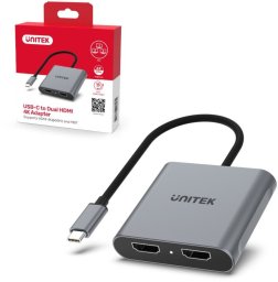 Adapter AV Unitek Unitek Adapter USB-C do 2x HDMI | 4K@60Hz | MST | HDCP 2.2