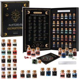 LeanToys Zestaw Kryształów Minerałów Kamieni Szlachetnych w Słoiczkach Książka 30el.