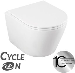 Miska WC Laveo VMN_609S Nida CycleOn miska ustępowa wisząca bezkołnierzowa biała z deską