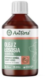 Dr Seidel AniForte Olej z łososia wsparcie sierści, skóry i kości dla psa i kota 250ml