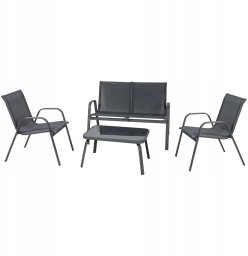 Gardena Garden furniture set Rivet KD Black