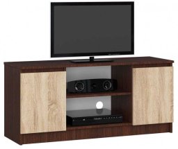 Fabryka Mebli Akord Szafka rtv, półki, Nova, 120x40x55 cm, wenge, dąb sonoma, mat | TYLETEGOTU