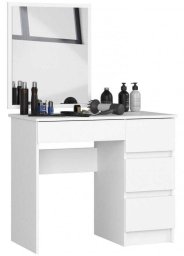 Fabryka Mebli Akord kosmetyczna lustro 4 szuflady prawa NELA 90x50x142 cm biel mat