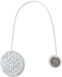 Karpol Upinacz magnetyczny do zasłon M123 koło 5x14 cm biało srebrny