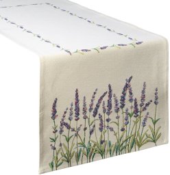 Witek Home Bieżnik gobelinowy na stół 40x100 naturalny zielony lawenda