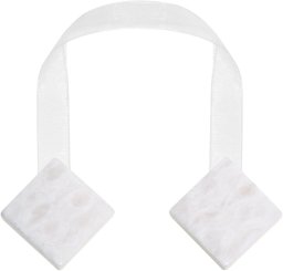Eurofirany Upinacz magnetyczny do zasłon M1 kwadrat 5x15 cm biały komplet 2 szt