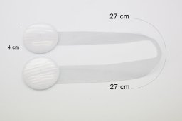 Eurofirany Upinacz magnetyczny do zasłon M67 koło 4x15 cm biały komplet 2 szt