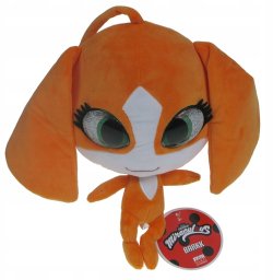 Sanrio Maskotka z bajki Miraculous Biedronka i Czarny kot Kwami Barkk 24cm