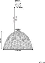 Lampa wisząca Beliani BENGO Rattan