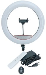 Lampa pierścieniowa E-LIGHT Selfie nūja SR14 36cm LED Light Ring with Smartphone holder 220V Adapter BT remote Black ELIG-SR-14