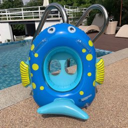 IVY Cytat towaru Baby Float Seat 61×59×28cm Inflatable Swim Ring in Fish Shape with Handle Support -BFS-BL