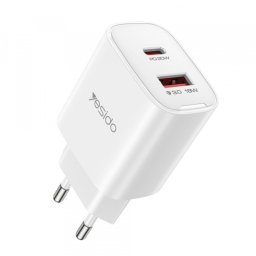 Ładowarka Yesido Adapteris PD20 + QC18 Fast chagrer YC02E White YC02E