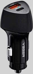 Ładowarka Usams Ładowarki Veger CC50 Rigorous PD38W (1A1C) car charger Black