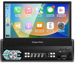 Radio samochodowe Kruger&Matz z wysuwanym ekranem 7" CarPlay/AndroidAuto (KM2018)