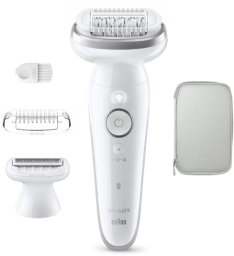 Depilator Braun Braun Silk-épil 9 Silk·épil 9 9-030, White, 40 tweezers, MicroGrip, 100 - 240 V, 50/60 Hz, Built-in battery