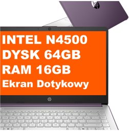 Laptop HP 14-dq3024ds / 14" / Intel N4500 / 16GB / 64GB eMMC / Win 11 Dotyk Fioletowy (BK1Q5UA)