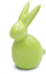 Dekoracja świąteczna Eurofirany Figurka wielkanocna zajączek 10x7x16 cm zielona komplet 2 szt