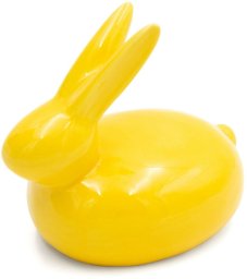 Dekoracja świąteczna Eurofirany Figurka wielkanocna zajączek 10x7x10 cm żółta komplet 2 szt