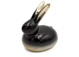 Dekoracja świąteczna Eurofirany Figurka wielkanocna zajączek 10x7x10 cm czarno-złota komplet 2 szt