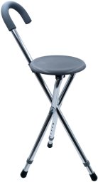 Ridder Walking stick with seat foldable grey