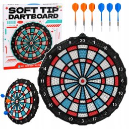 LeanToys Tarcza Do Darta Soft Tip Rzutki Gra Zręcznościowa Towarzyska Zestaw 42,5 cm