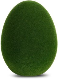 Dekoracja świąteczna Eurofirany Figurka wielkanocna jajko 14x14x17 cm zielone pokryte meszkiem