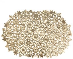 Home Styling Collection Podkładka pod talerze MARY 45x30 złota ażurowa komplet 6 szt